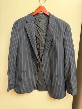Armani Men's Navy Pinstripe Blazer - Classic Two-Button Suit Jacket